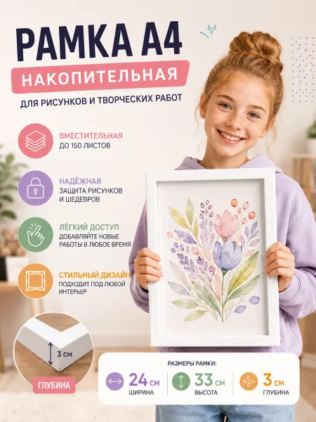 Рамка накопитель А4 для рисунков