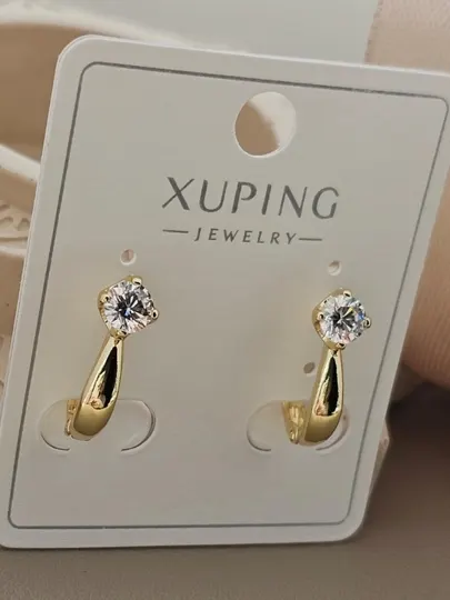Золотого цвета серьги для женщин, бижутерия, Xuping