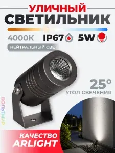 Arlight Светильник ALT-RAY-R42-5W Day4000 RAL 6010, 25 deg, 230V