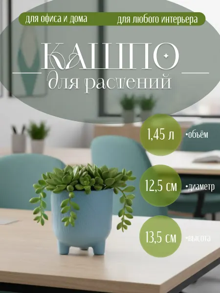 Live-in-green Горшок для комнатных цветов, растений Фита 1,45л ментол