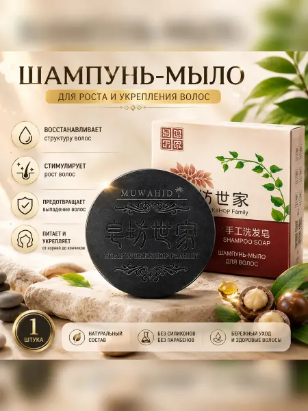 Твердый шампунь для волос 100 г