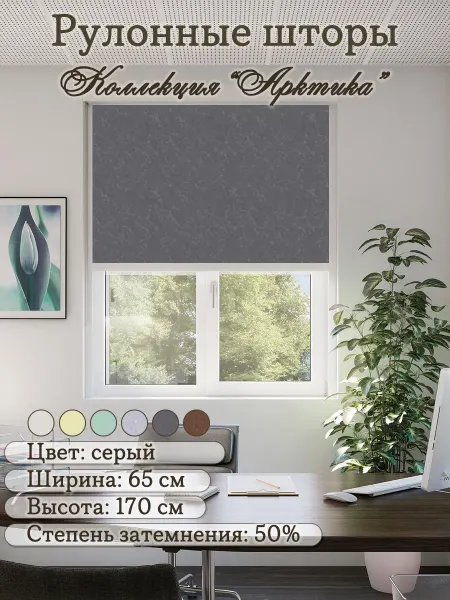 Колорит Эль Рулонные шторы на окно Арктика 65*170 см
