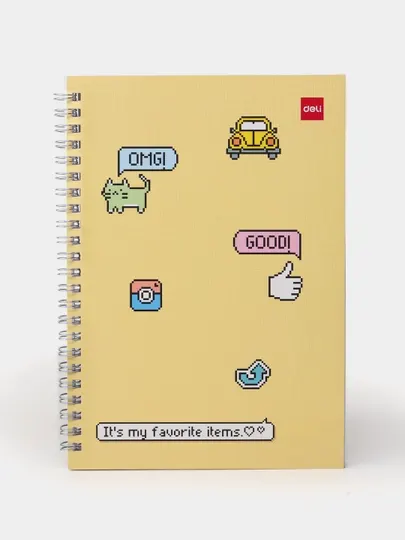 Блокнот на спирали Deli ELA560 (Favorite Items), A5, 60 листов, 70 г/м²