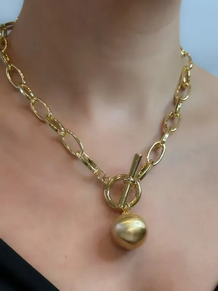 ROHINI accessories Цепь на шею кулон шарик замок тоггл