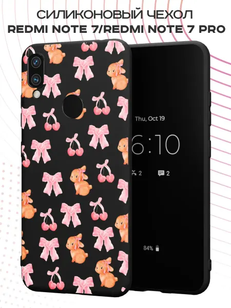PBl store Чехол на Xiaomi Redmi Note 7 с принтом Бантики