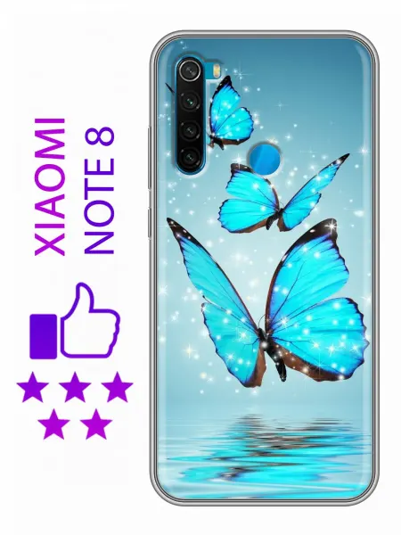 InThisCase Чехол на Xiaomi RedMi Note 8 с принтом Бабочки