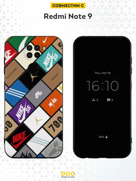 DesignOnCase Чехол на Xiaomi Redmi Note 9 с принтом Nike