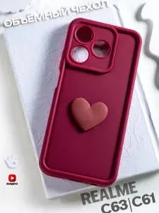 Чехол на Realme C63/C61/Note 60 с сердечком