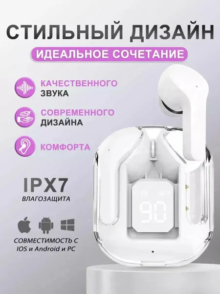 Беспроводные наушники TWS с кейсом и дисплеем
