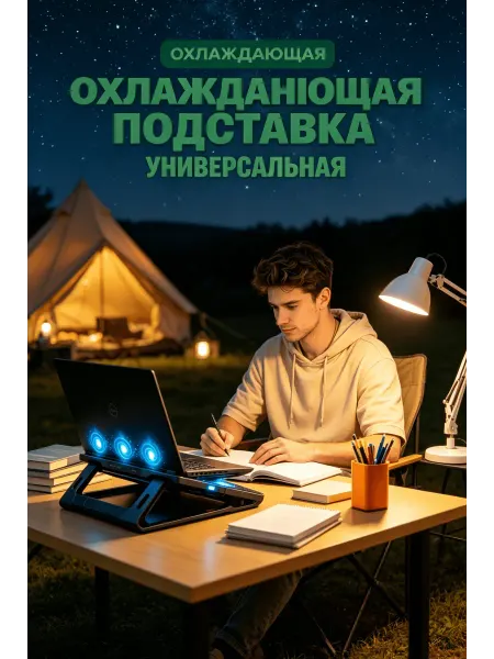 Подставка для ноутбука с 6 вентиляторами, USB