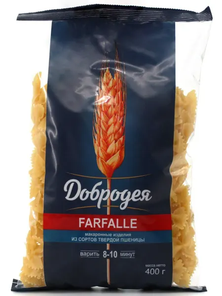Макаронные изделия Добродея Farfalle бантики, 400