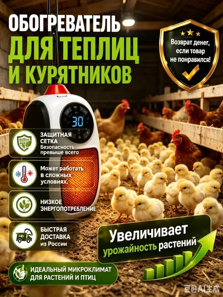 Инфракрасный обогреватель для цыплят