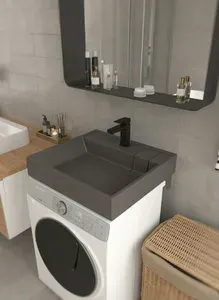 Раковина над стиральной машиной Uperwood Naomi Quartz, 60 кварцевая серый шёлк