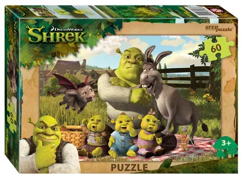 Пазл Step puzzle . Shrek. 60 деталей.