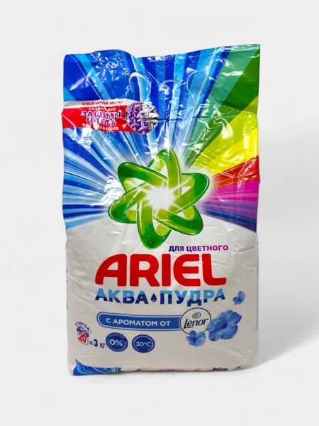 Стиральный порошок Ariel, для цветных тканей, с ароматом Lenor, гипоаллергенный, 3кг