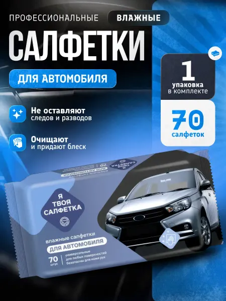 Я твоя салфетка Влажные салфетки для автомобиля для любых поверхностей