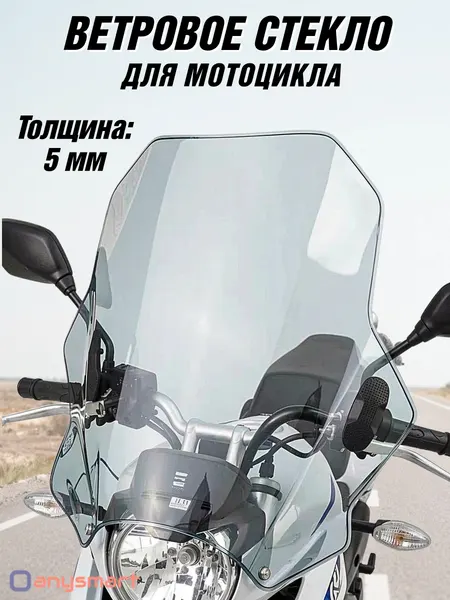 ANYSMART Стекло ветровое для мотоцикла скутера регулируемое 39х42 см