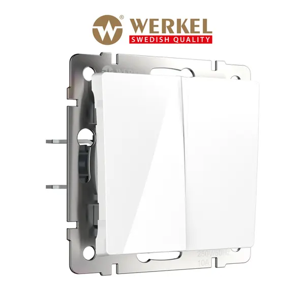 Werkel Выключатель двухклавишный W1120001 белый IP20