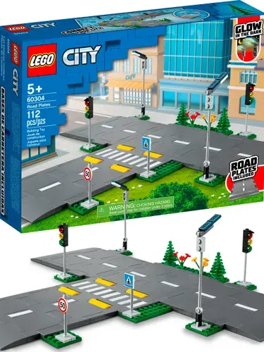 LEGO Конструктор City 60304 Дорожные пластины Перекрёсток
