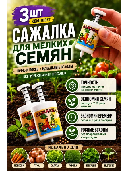 Благодатное земледелие Сажалка для мелких семян 3 шт
