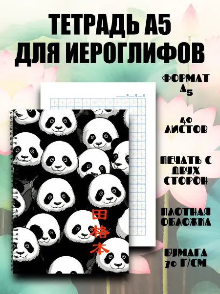 PAN Phrases And Notes Тетрадь прописи по китайскому и японскому А5, 40 листов