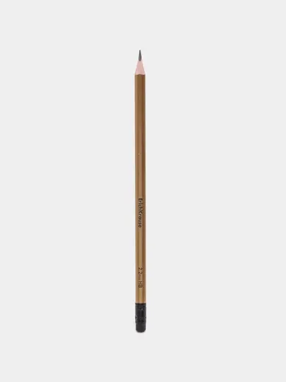 Чернографитный карандаш ErichKrause Metallic, трехгранный, с ластиком, HB 60723