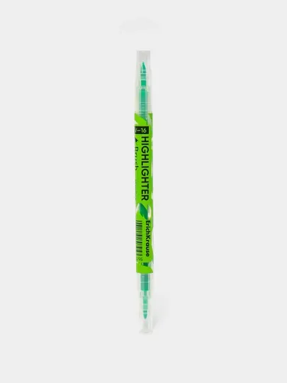 Двухсторонний текстмаркер ErichKrause Visioline V-16 Brush Neon, цвет чернил зеленый 60795