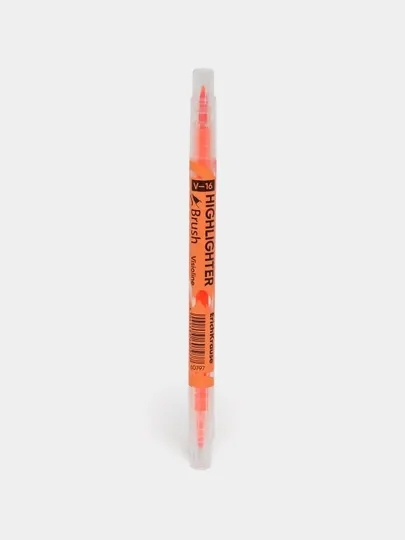 Двухсторонний текстмаркер ErichKrause Visioline V-16 Brush Neon, цвет оранжевый 60797