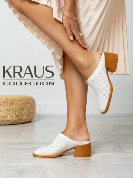 KRAUS Collection Сабо женские на каблуке с закрытым носом
