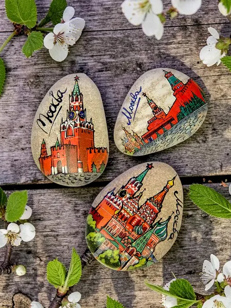 Сувениры городов России Магниты на холодильник Москва сувенир, набор 3 шт