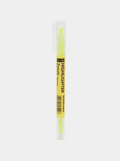 Двухсторонний текстмаркер ErichKrause Visioline V-16 Zoom Neon, цвет чернил желтый 60820