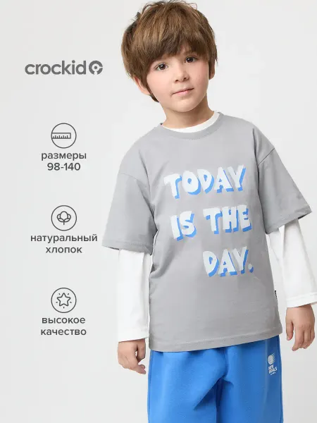 Crockid Футболка с принтом, детская