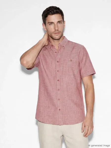 LC Waikiki Мужская рубашка regular fit из смесового льна