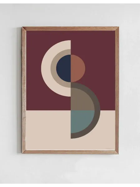 Onllyart Постер Фигура Форма 10 - Бордо Красный 50x70