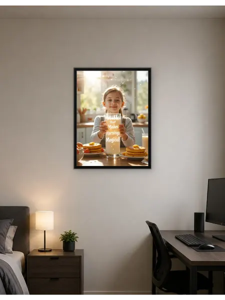 Postersbase Интерьерный постер Волшебное утреннее молоко и блины 50x70