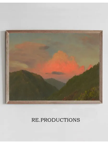 Re.productions Постер Sunset over Hilltops - Frederic Edwin Church
