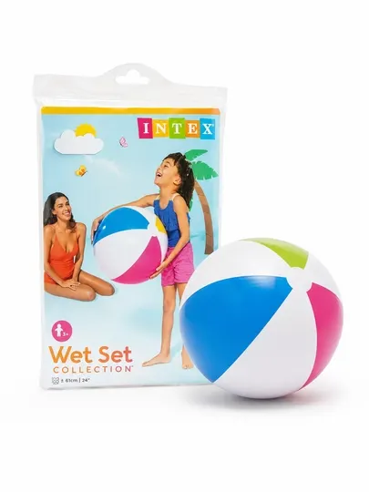 Надувной пляжный мяч Intex Wet Set, разноцветный, 61 см