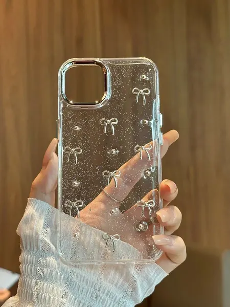 Чехол-накладка О'кейси, для iPhone 15, принт, прозрачный, серебристый
