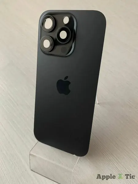 Задняя крышка iPhone 16 Pro в сборе с окошками камеры (Black Titanium) черная