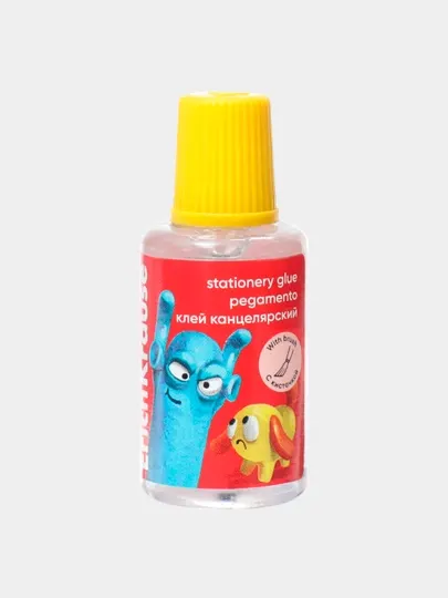 Клей канцелярский ErichKrause EasyStick Jolly Friends, с кисточкой, 20 мл, ассорти 61287
