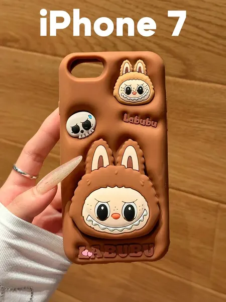 Чехол О'кейси Labubu, защита камеры, для iPhone 7, 8, SE 2020, коричневый