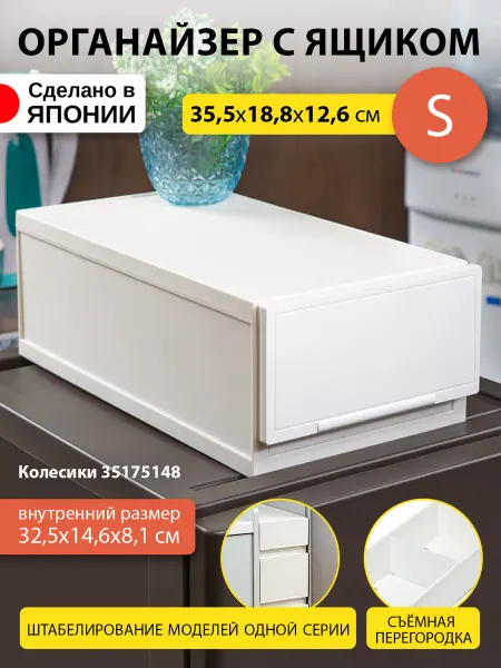 SANKA Короб для хранения вещей пластиковый 35,5х18,8х12,6 см S