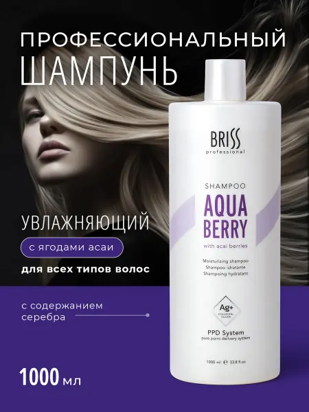 BRISS Professional Шампунь увлажняющий для волос "Aqua Berry"