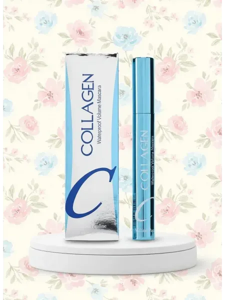 Тушь для ресниц черная водостойкая удлиняющая Collagen