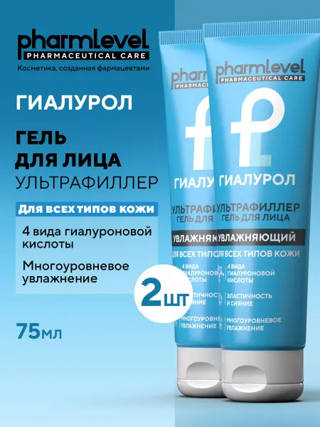Pharmlevel Крем гель для лица увлажняющий, 2х75 мл