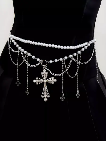 LAWE GOTHIC Готическая цепочка на талию бодичейн Cross 93 см