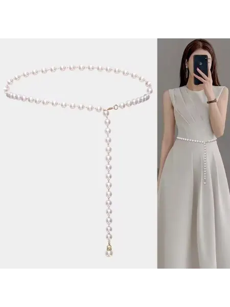 Trendy jewelry Цепочка на талию с имитацией жемчуга ремень эстетик