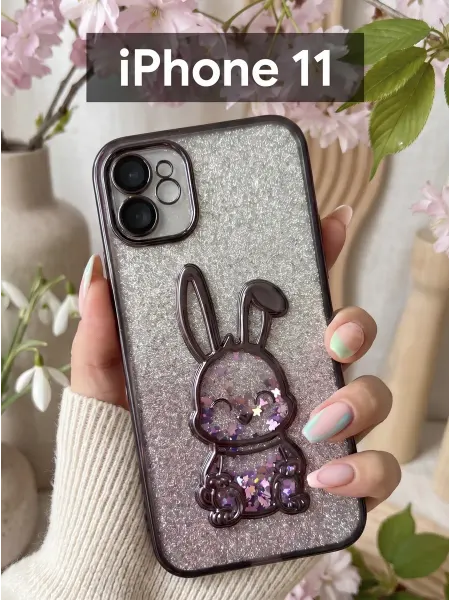 Orangeman Чехол на iphone 11 Зайка с блестками