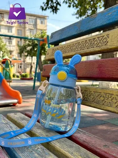Детская бутылка для воды с трубочкой, 500 мл. Ёмкость для воды для детей
