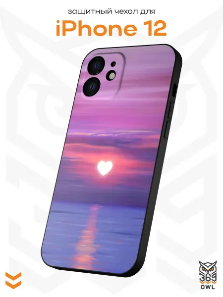 OWL369 Чехол на Apple iPhone 12 с принтом Сердце